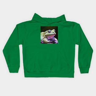 Oil Painting of a Frog Kids Hoodie